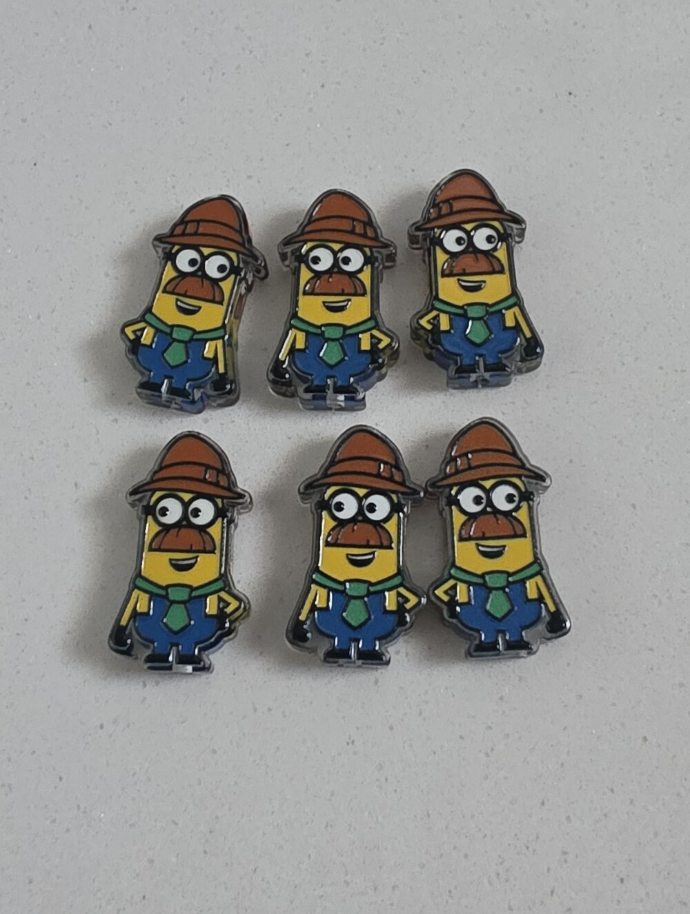 Set of 6 Dad Minion Focal Beads for Beadable Pens And Other DIY Crafts